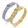 Stainless Steel Mesh Wristband Bracelet Adjustable With Buckle Alphabet Slide Charm Letter Bangles