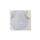 velvet jewelry pouch with silver logo / grey velvet jewelry pouch / velvet drawstring pouch