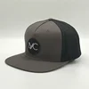 Oem Customised 5 Panel Blank Hiphop Snapback Hat,Grey Embroidery Logo Flat Cap,Black Patch Flat Brim Snap Back Hat