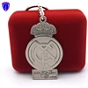 Antique silver football Cheap key chains keyrings custom logo with pendant