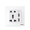 Universal 5 pin wall multi power socket with 2 USB outlet