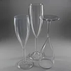 Customized Wholesale Wedding Party Goblet Wine Coupe Plastic Champagne Flutes Clear Crystal Champagne Glasses