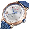 Naviforce new 3006 relogio inteligente Men Quartz Analog Sport Clock relojes hombre wire mesh Stainless Steel wrist watch