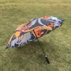 Custom design edge to edge sublimation print golf umbrella