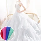 Hard tulle net fabric 100%polyester hard hand feeling mesh fabric for wedding dress bustle