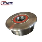 custom large heavy duty forge cast steel rail cart assembly crane wheel
