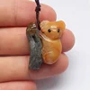 Loose Gemstone Carving Natural Gem Anime Pendant Anazonite Koala Engraving for stones buyers 25x20x6mm 4.8g