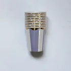 9oz double wall vertical stripe customized print restaurant paper cup