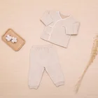 Organic cotton long sleeves 3-layered jacquard new born baby clothes set