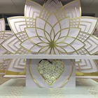 Billionplus furniture golden Acrylic flower wedding stage backdrop stand decoration