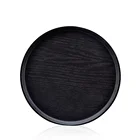 Small round cheap cookie meal tray black white plastic food trays