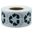 Hybsk 1.5" Recycle Logo Stickers Round Labels with Adhesive 500 Per Roll