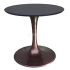 Hand Painted Bronze Brushed mesas redondas de hierro forjado couchtisch cafe table with Tulip Table Base