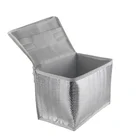 Hot selling box cooler silver insulated kids lunch bag with bottle holder for zipper