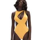 2019 sexy one-pieces Asymmetric swimsuit Tankinis sexy swimwear yellow for women