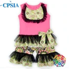 Vintage Girls Outfit Casual Kids Spring Summer Ruffle Pants Outfits Top And Capri Pants Clothing Set