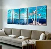 Metal Wall Art for Bedroom Decor/5 Piece Modern Artwork Wall Painting Tree Pictures for Living Room Decorations