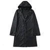 Black New Coat Designs For Men Hooded Long Trench Coat For Men Long Sleeve Coat For Men