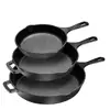 3 Piece Skillet Bundle Cast Iron Frying Pans Cast Iron Grill Pan