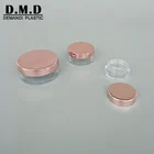 5g 10ml 20gram plastic round empty clear cosmetic rose gold container