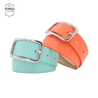 2019 Modern Design Style Ladies Fancy Quality Double Square Buckle Pu Leather Belt For Women