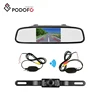 Podofo Wireless 4.3" Rearview Mirror Car Rear View Camera HD Video Parking LED Night Vision CCD Parking System