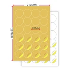 A4 Round label Sticker,Die-cut Sheets a4, Glossy White / Kraft Paper Adhesive Stickers for Laser / inkjet Printers