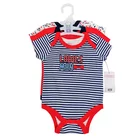 Mother's choice summer stripe kimono short sleeve 100% cotton baby bodysuit