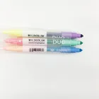 wholesale 3 color high quality dual funny double sided logo printed oem wax plastic gel pastel highlighters