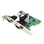 PCIe Serial Expansion Card PCI Express X1 to 2 Port Industrial DB9 COM RS232 Converter Adapter Controller for Desktop PC