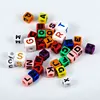 2019 Best Selling 6mm Cube Acrylic Colorful Letter Alphabet Beads