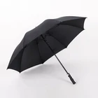 23 inch black extra long windproof auto open golf umbrella rubber handle sombrillas