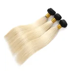 Honey Blonde Unprocessed Brazilian 1b 613 Straight Hair Bundles With Closure