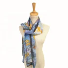 golden indian silk square silk neck pashmina scarf shawls women printed