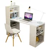 Corner Computer Desk Writing Executive Space Saver Student Office Shelves