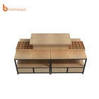 Beauty products makeup display stand supermarket wooden showy display shelf