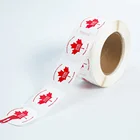 white background red round self adhesive label circle logo stickers popular in Canada