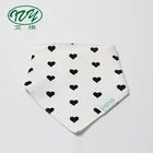 100% cotton knitting fabric heart print 2layers breathable baby bandana bib