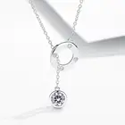 Fashion Design 925 Sterling Silver Necklace Zircon Crystal Round Necklace Fit Fashion Women Wearing