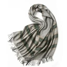 Merino Tartan Wrap Oversized Gift Pure Wool Tartan Wrap Scarf Shawl for Women