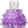Unicorn Dresses for Party Princess Costumes layered Christmas Dress Kids Girls 3 to 8 years Children Clothes