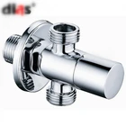 diverter valve brass faucet shut off chromed finishing valve sanitary three ways angle valve for bathroom accessory