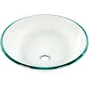 Round Tempered Transparent Clear Glass Wash Sink Bowl Basin