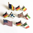 customized size national flag american flag australia flag metal lapel pin