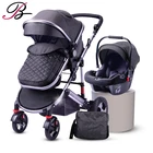 New 2019 Baby Stroller 3 In 1 For 0-3 Years Baby Prams With Removable Shopping Basket