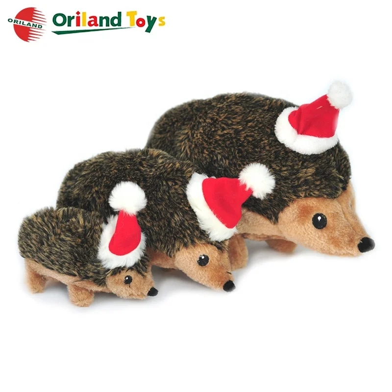 Noel sevimli yumuşak dolması kirpi peluş oyuncaklar mini peluş santa şapka