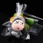 Top Seal Bags Printed Food Grade Customized Logo Not Sealing Open Top Without Printing Clear Transparent Flat Poly Bag