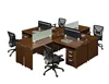 Space saving office furniture 4 person office desk workstation desk partition screen