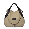 2019 Kvky Brand Large Pocket Casual Tote Women's Handbag Shoulder Handbags Canvas Leather Capacity Bags For Women