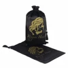 Gold printing Recyclable Cheap custom logo top selling hair extension packaging satin bag for Gift